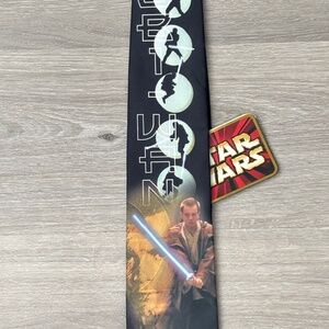 VINTAGE Star Wars Mens Neck Tie  Black Obi Wan Kenobi Ralph Marlin Phantom NWT